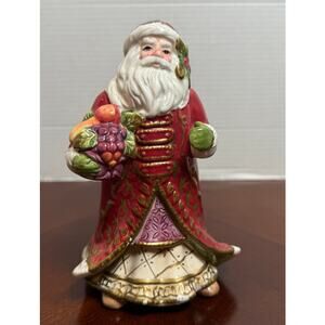 Fitz and Floyd Classics Renaissance Santa Figurine 5.75” Ceramic Christmas Decor